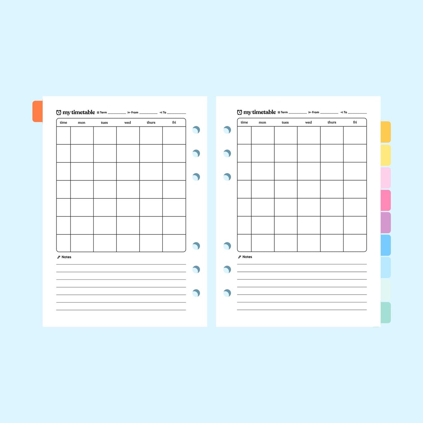 A5 Organiser Insert - Weekly Undated Planner