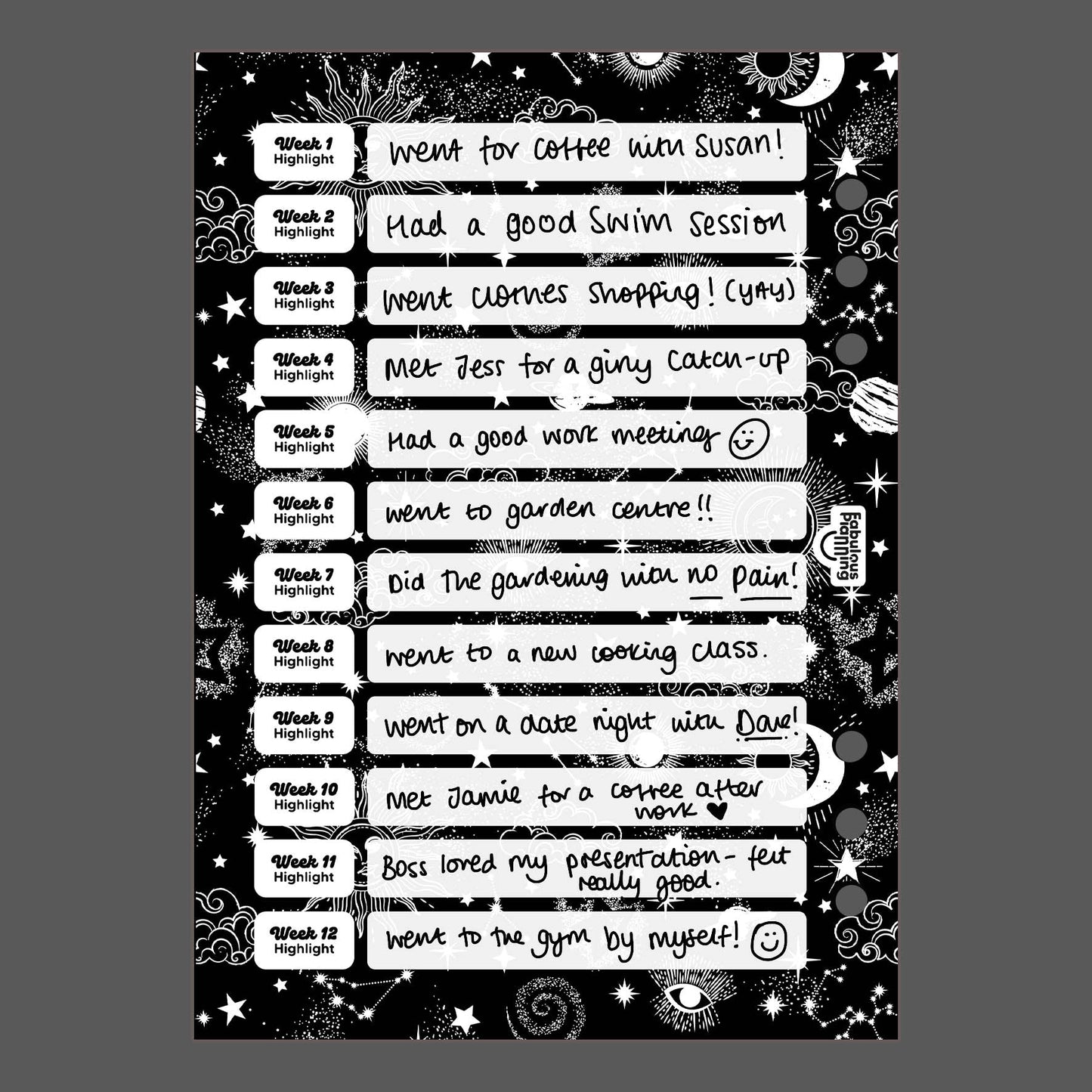 Astronomy 12 Week Countdown Insert - Fabulous Planning - P5 - INS - CNTDWN - ASTRO - 1S