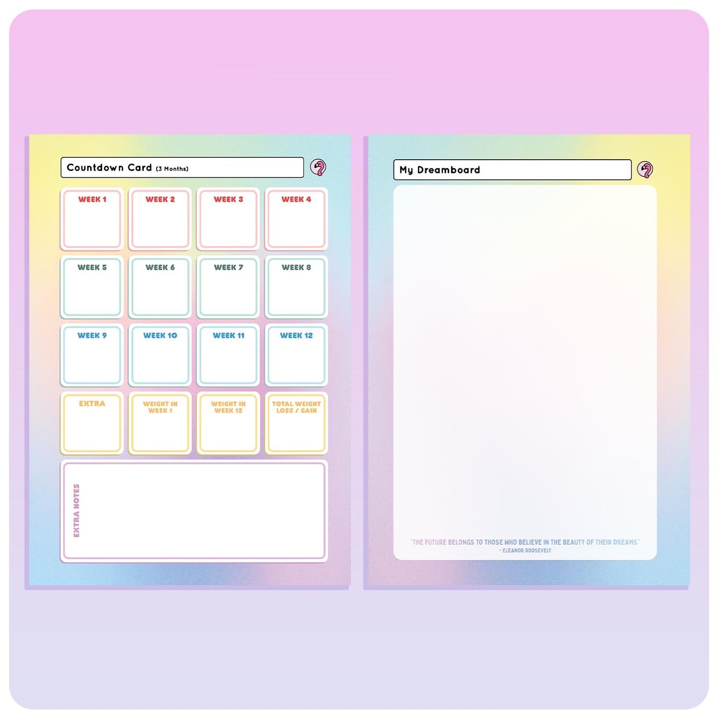 Countdown Card & Badge Stickers - Fabulous Planning - 12WK - CD - WS