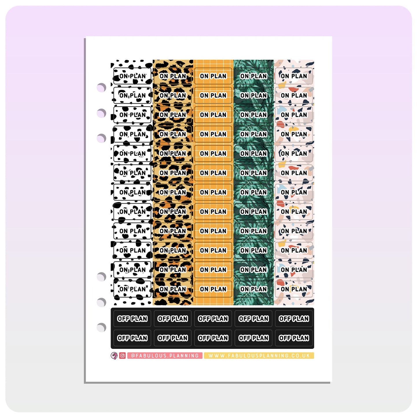 Exotic On & Off Plan Stickers - Fabulous Planning - EXOTIC - OPS - WS