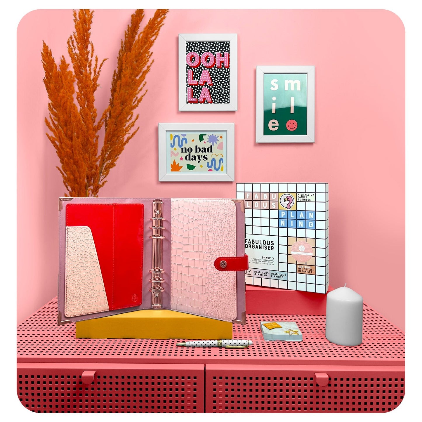 Pink Crocodile Organiser Shell - Fabulous Planning - FO - PINKCROC - SHELL