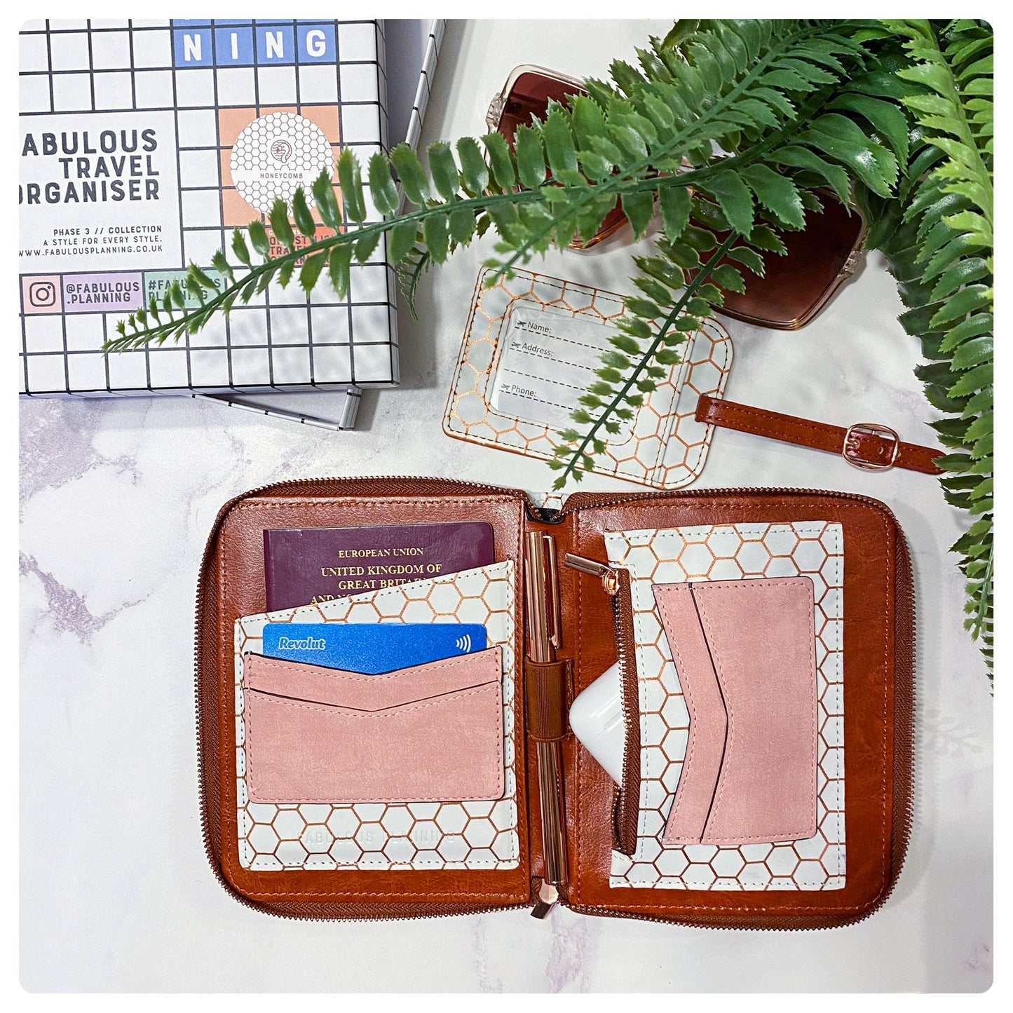 Rose Gold Honeycomb - Travel Organiser - Fabulous Planning - TO - HONEYCOMB - P3