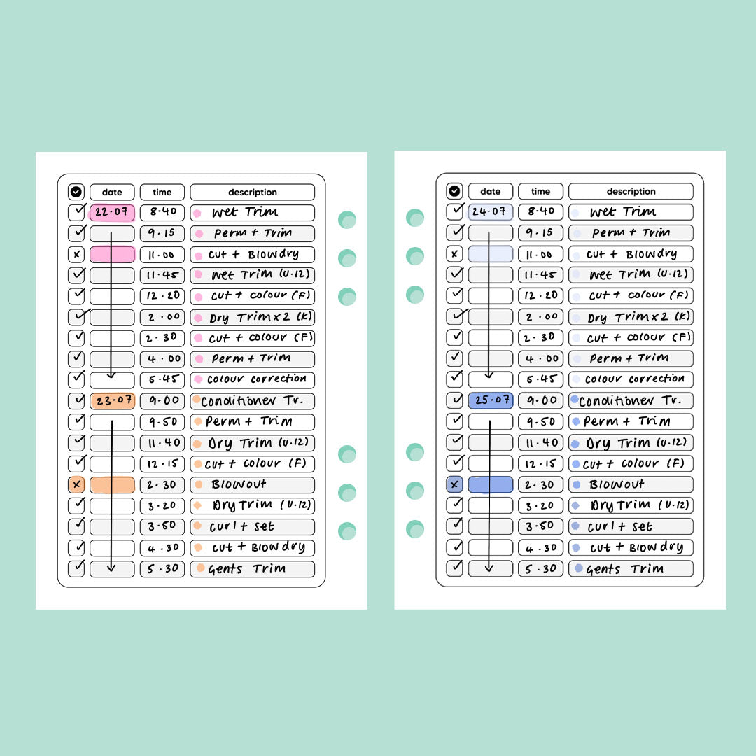 Appointments & Schedules - A6 Organiser Insert