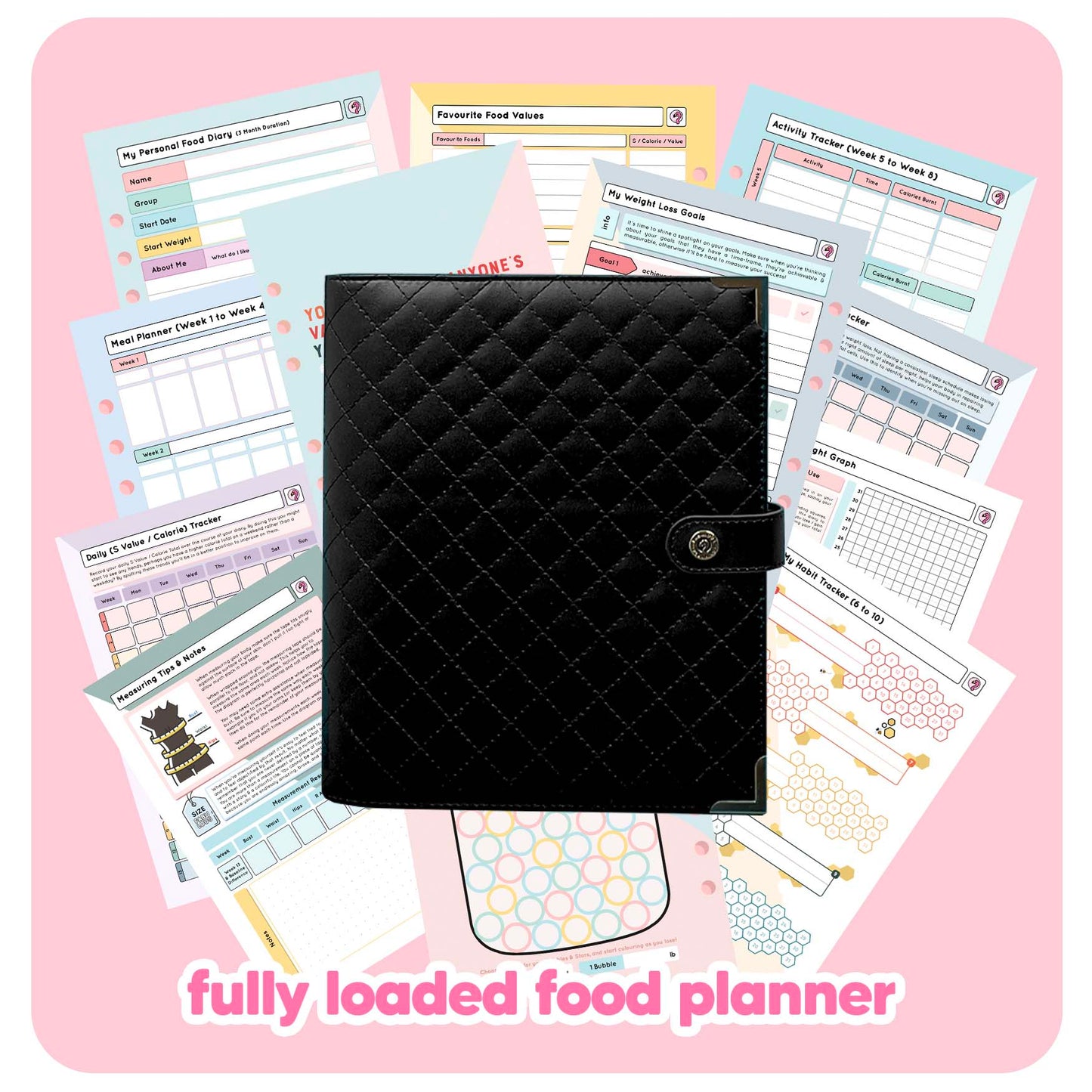 Black Padded - Food Diary Organiser P3