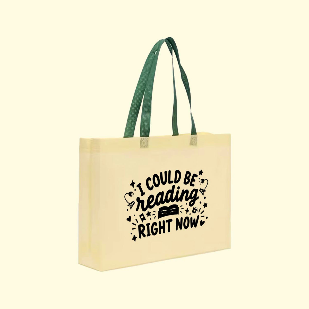 I Could Be Reading Right Now - Large Tote Bag