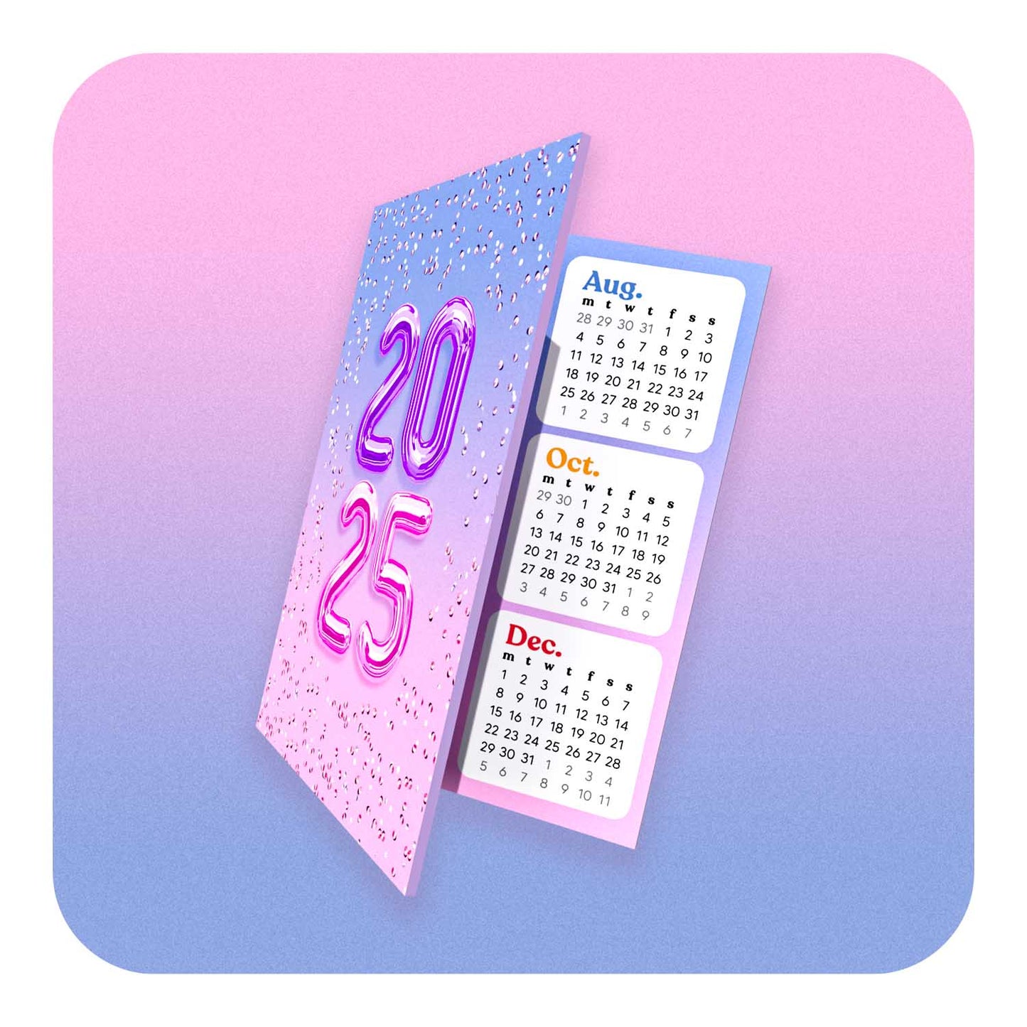 2025 Foldable Calendar A6 Insert