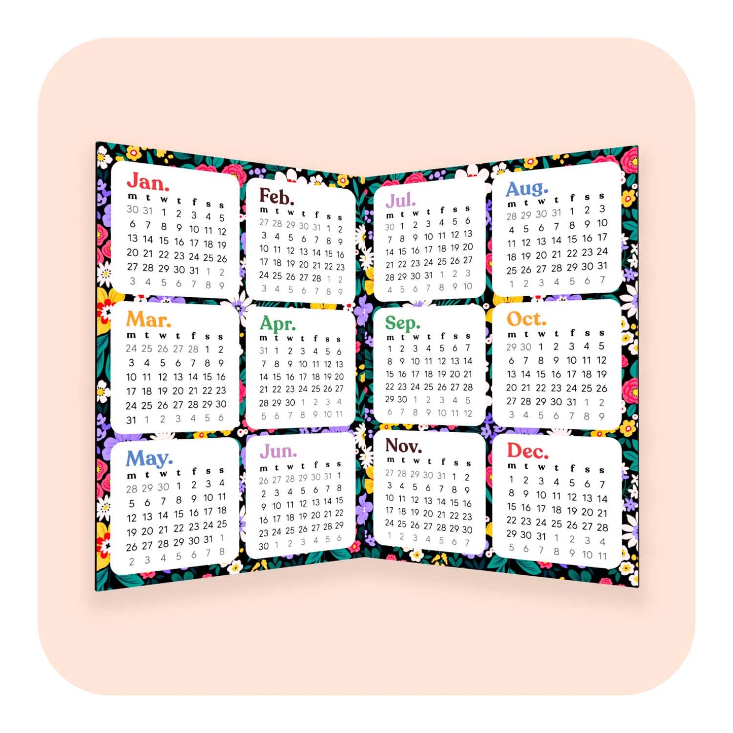 2025 Foldable Calendar A6 Insert