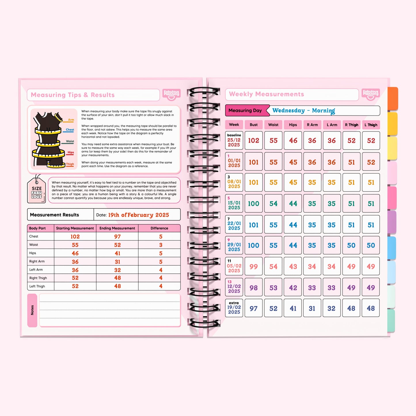 Food Diary - C17 - Slimming World Compatible - Spacious