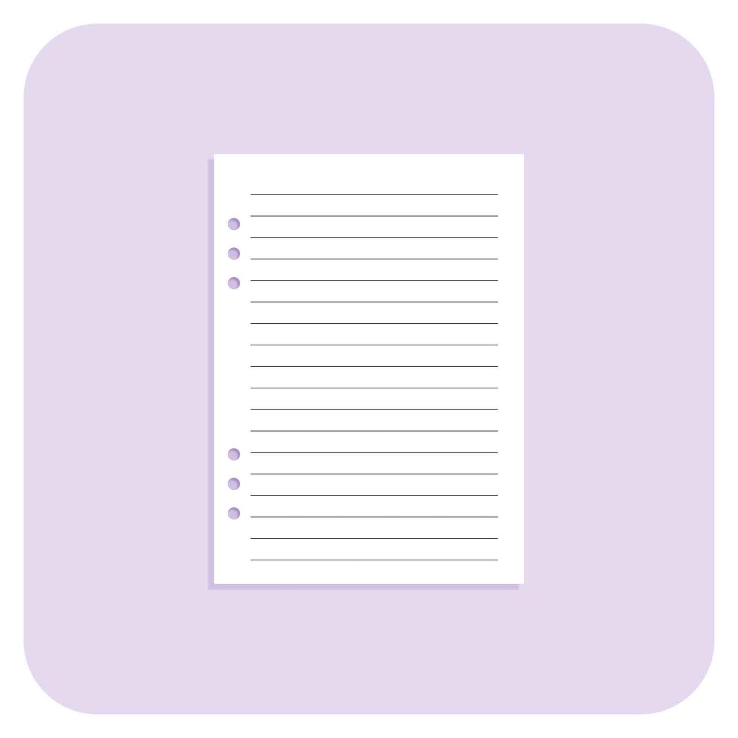 Lined Paper - A6 Organiser Insert