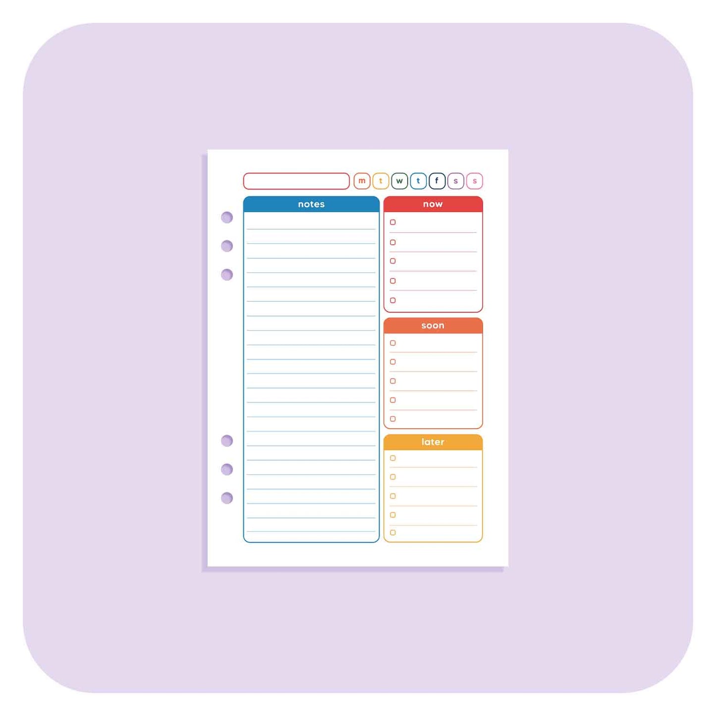 Priority Planner - A6 Organiser Insert