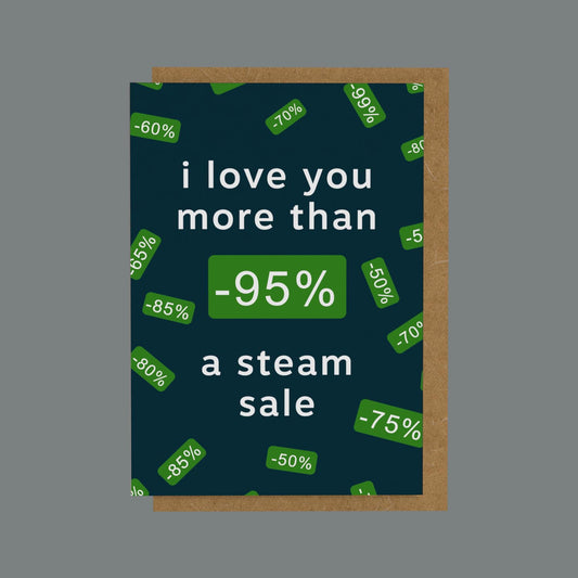 Mini Greeting Card - Steam Sale - Love
