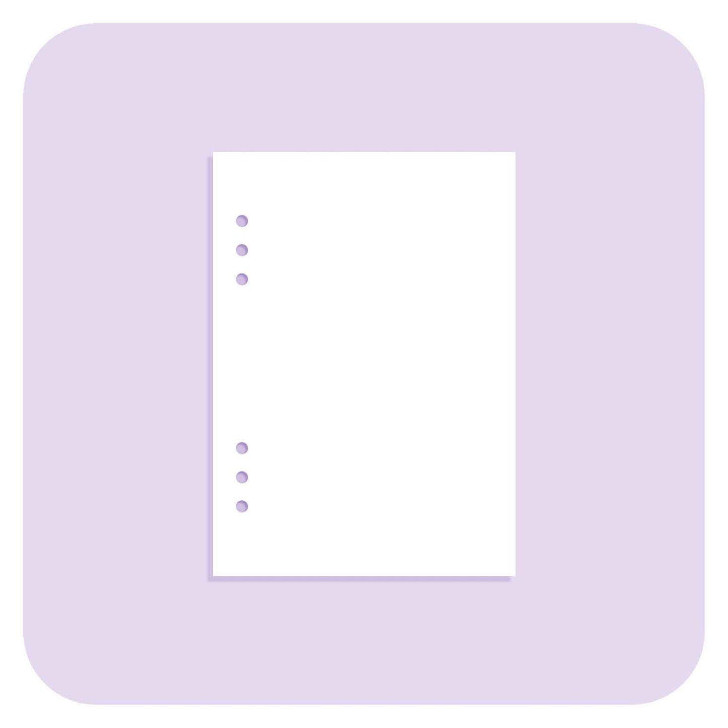 Blank Paper - A6 Organiser Insert