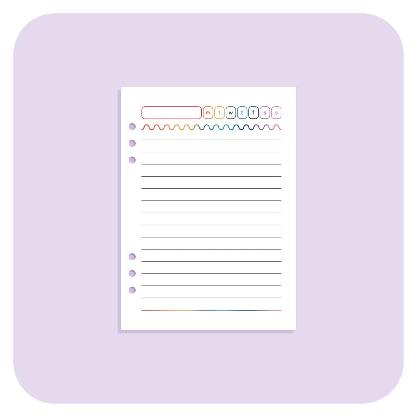 Undated Daily Diary - A6 Organiser Insert