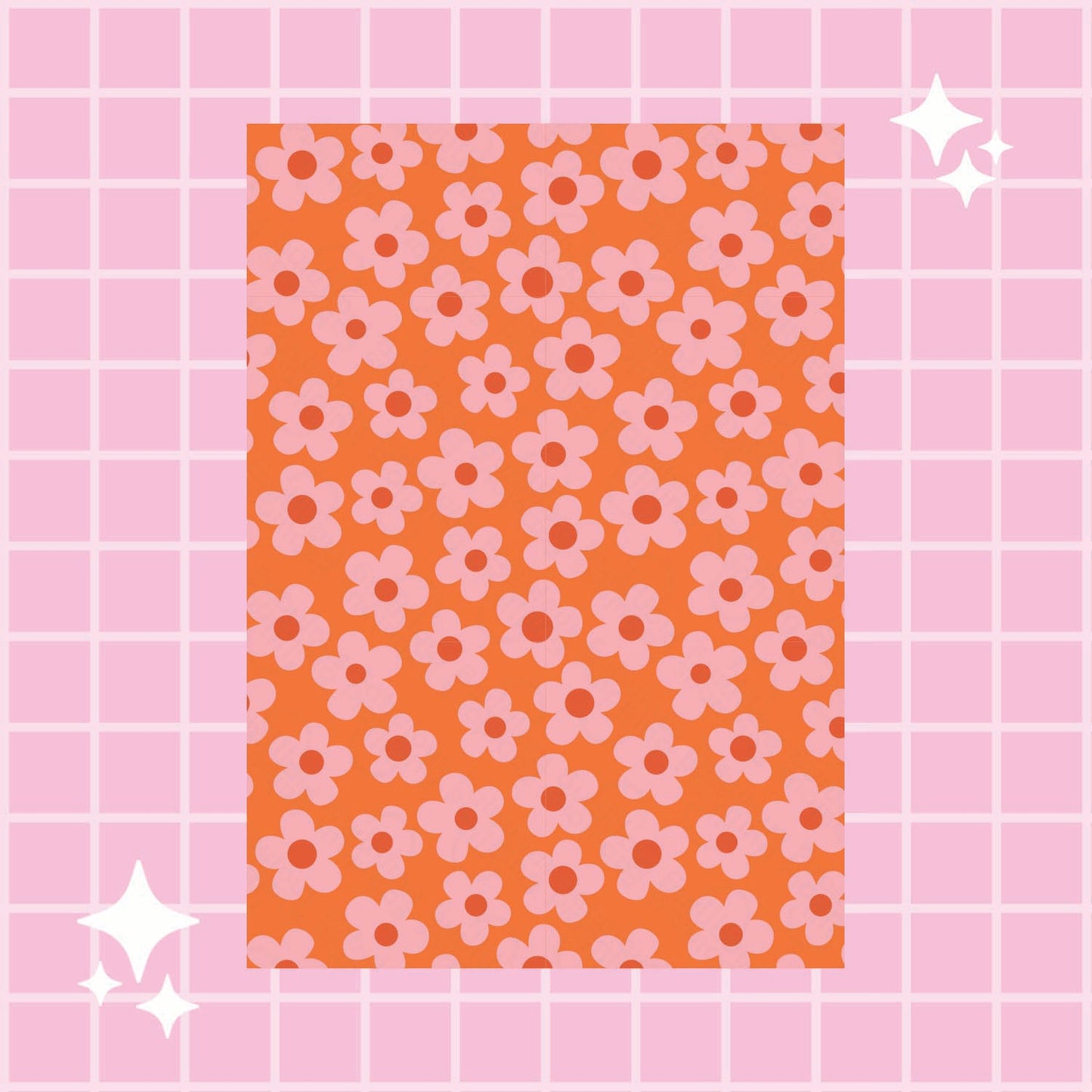 Wrapping Paper - Orange Flowers