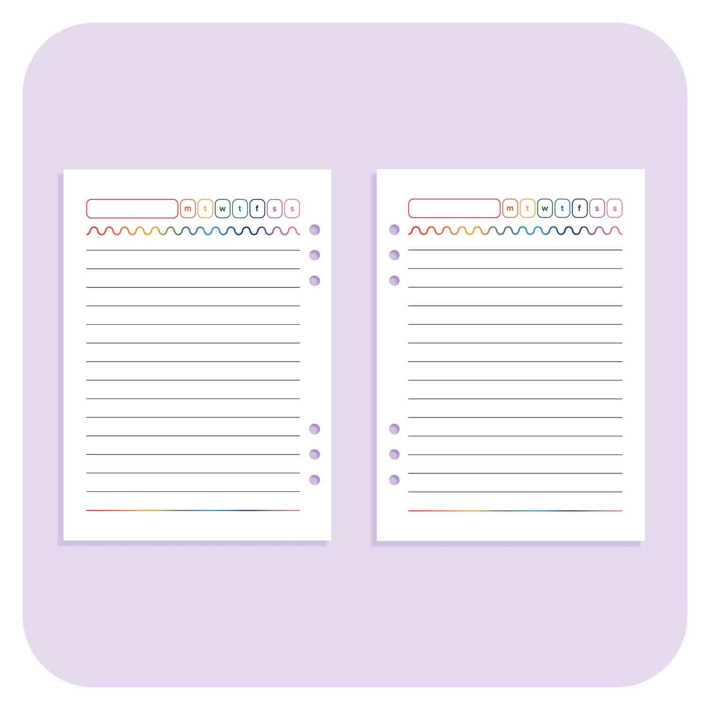 Undated Daily Diary - A6 Organiser Insert