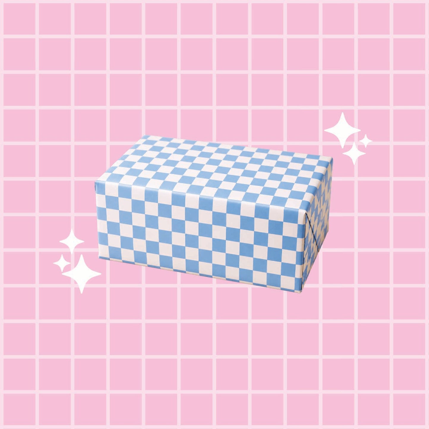 Wrapping Paper - Blue Checker