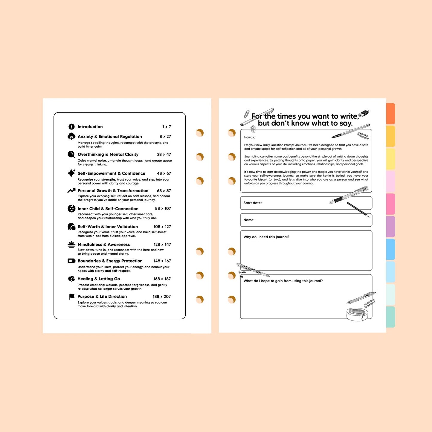 Journal Prompt A5 Organiser Insert