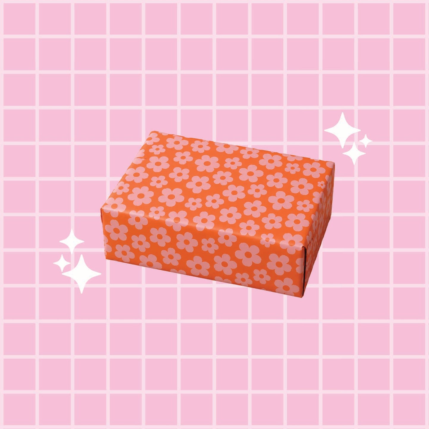 Wrapping Paper - Orange Flowers