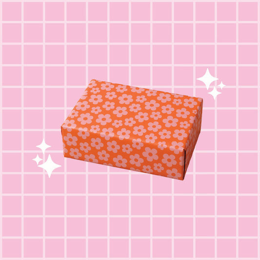 Wrapping Paper - Orange Flowers