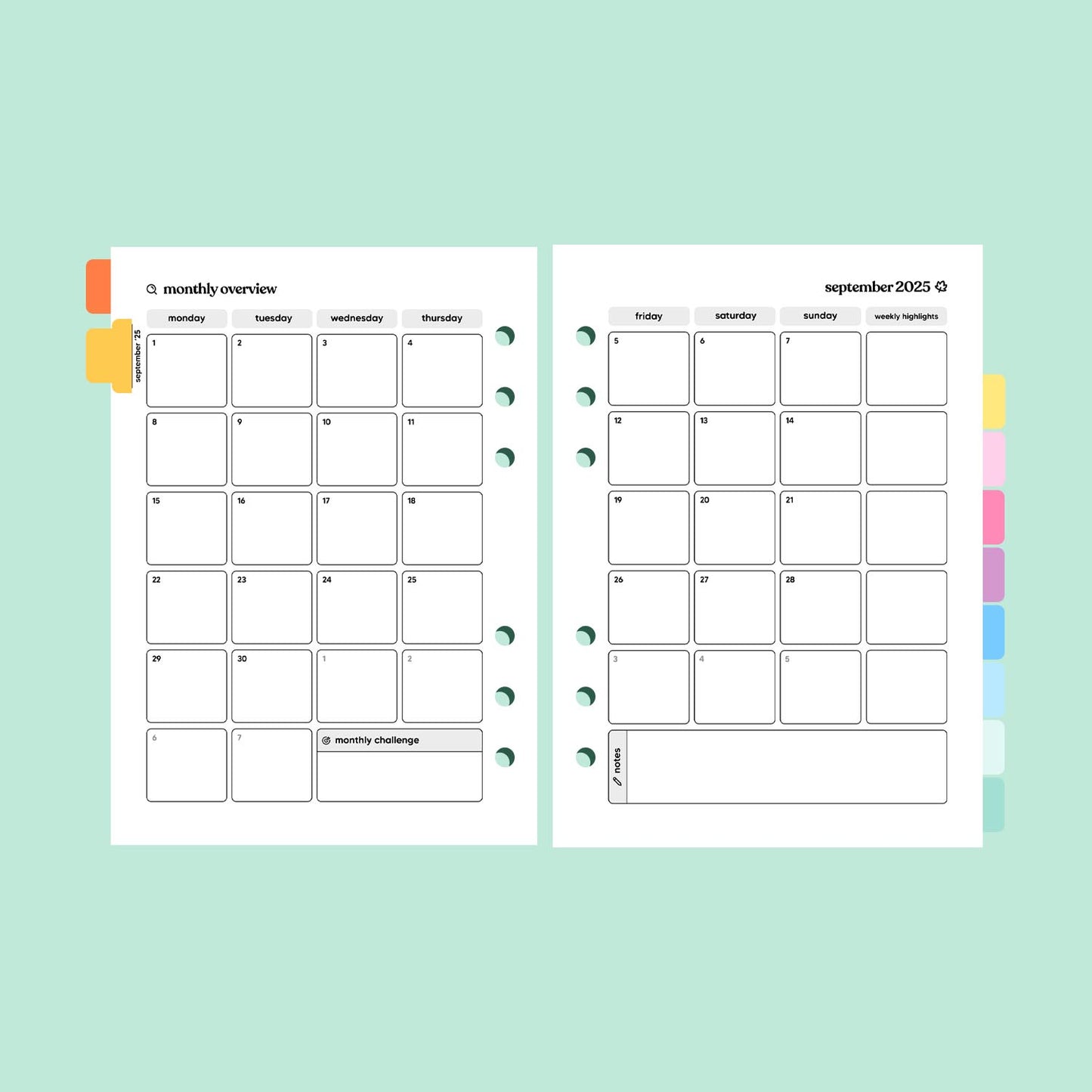 Academic Dated 2025 | 2026 A5 Planner Insert