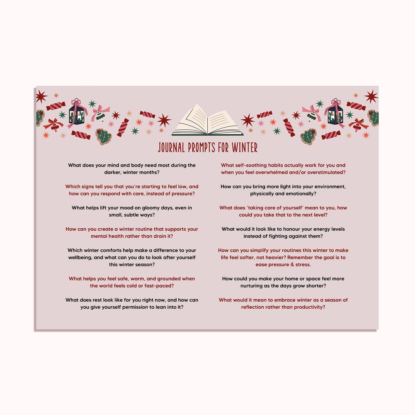 Winter Journaling Board