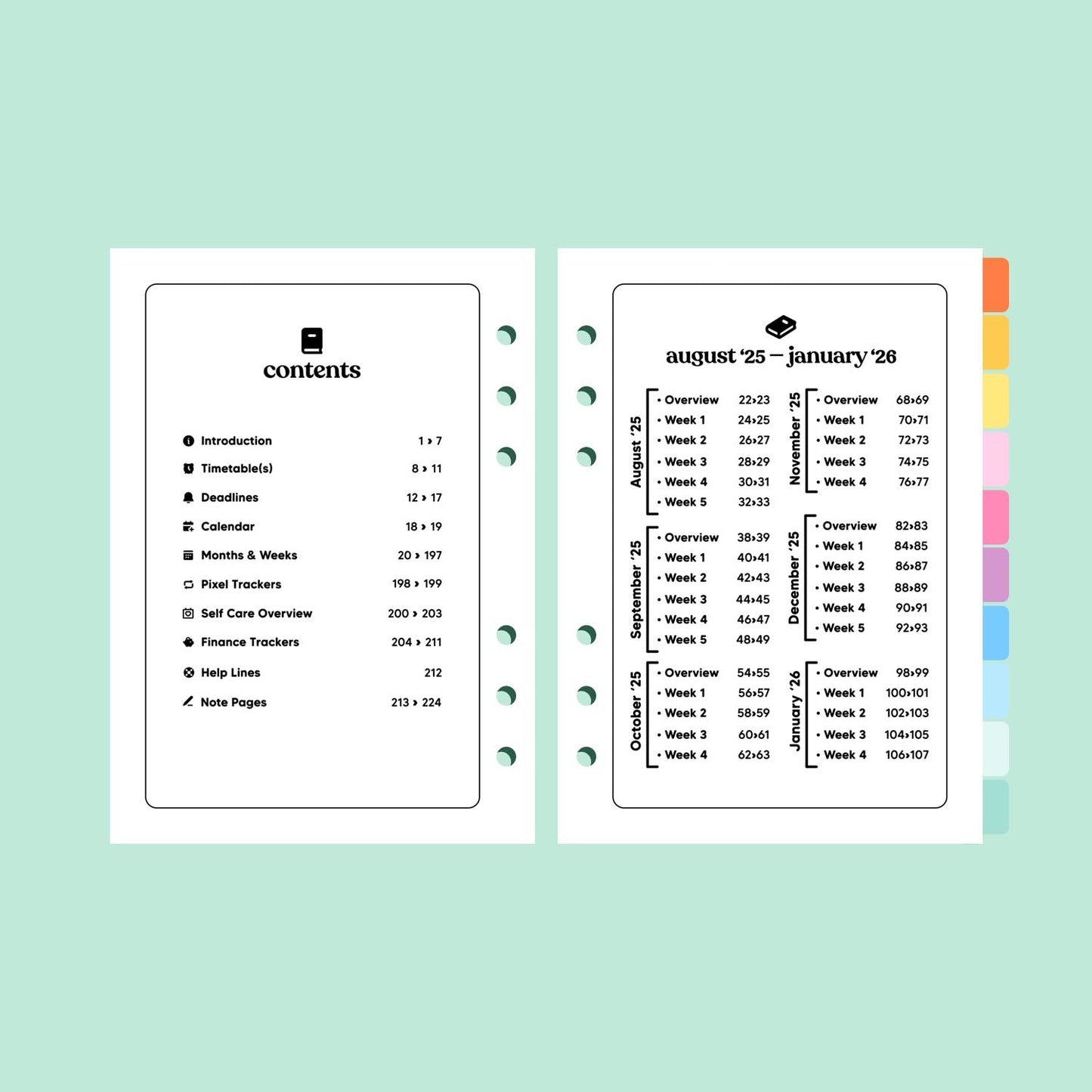 Academic Dated 2025 | 2026 A5 Planner Insert