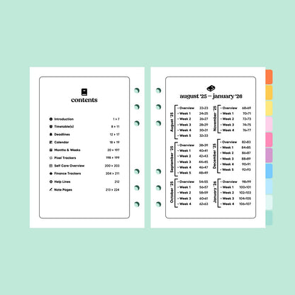 Academic Dated 2025 | 2026 A5 Planner Insert