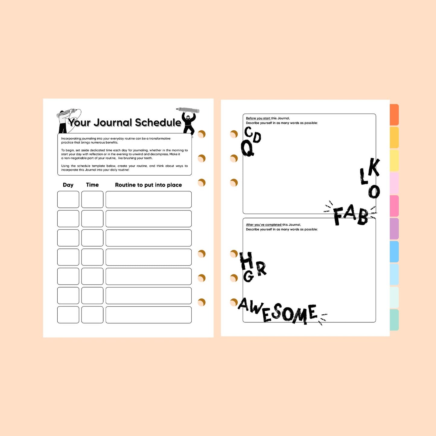 Journal Prompt A5 Organiser Insert