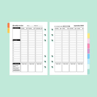 Academic Dated 2025 | 2026 A5 Planner Insert