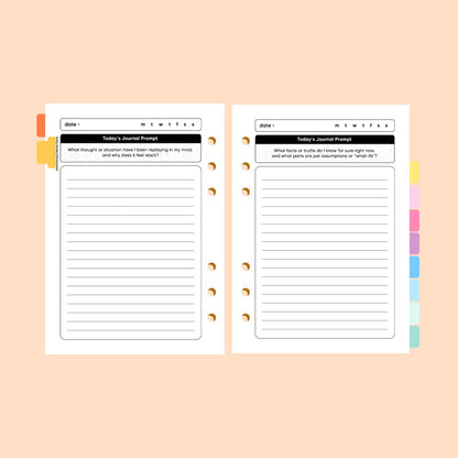Journal Prompt A5 Organiser Insert