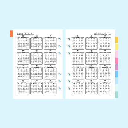 Academic Undated A5 Planner Insert