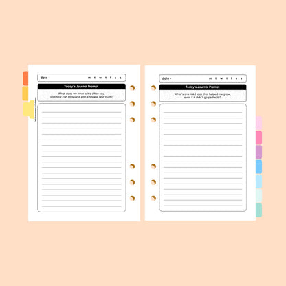 Journal Prompt A5 Organiser Insert