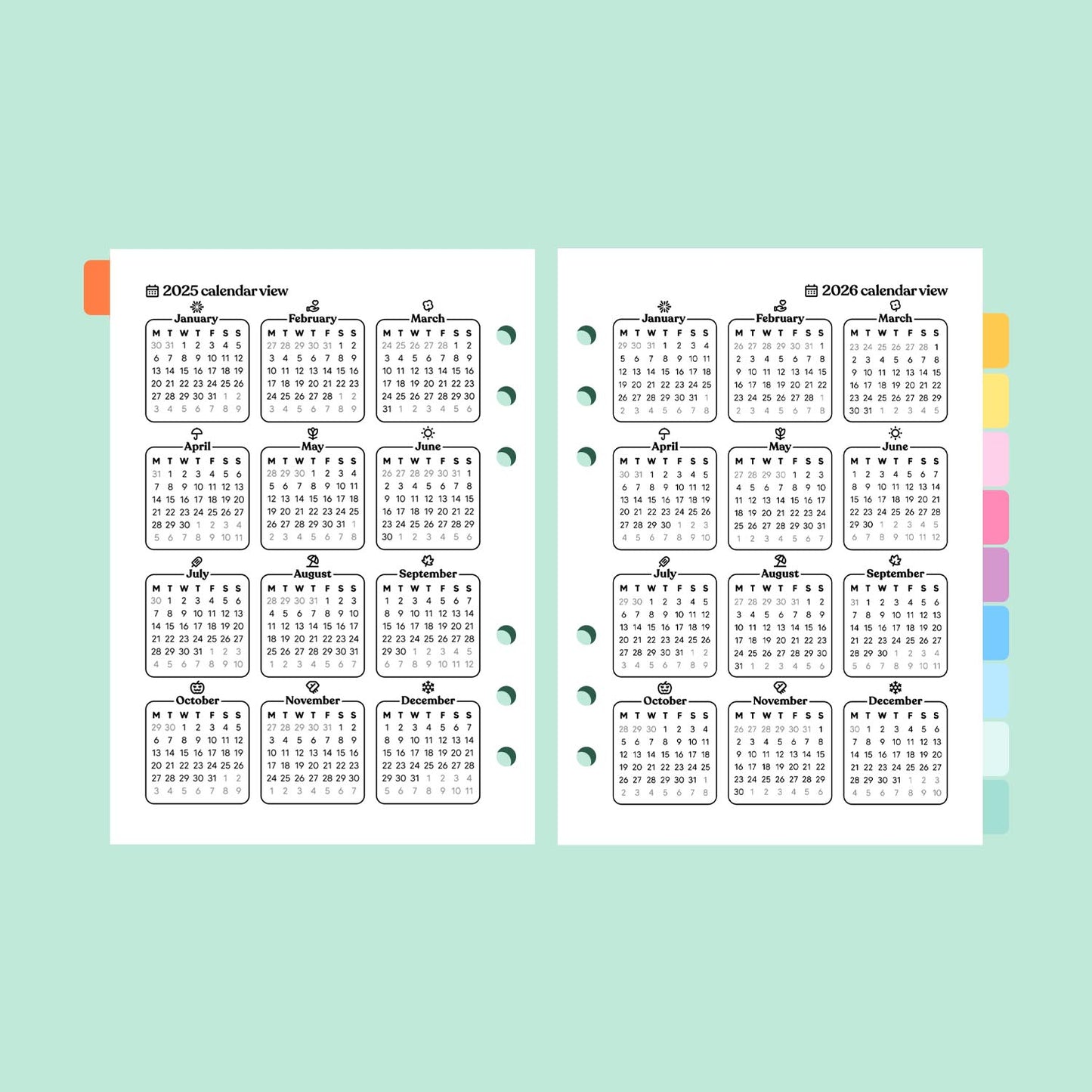 Academic Dated 2025 | 2026 A5 Planner Insert