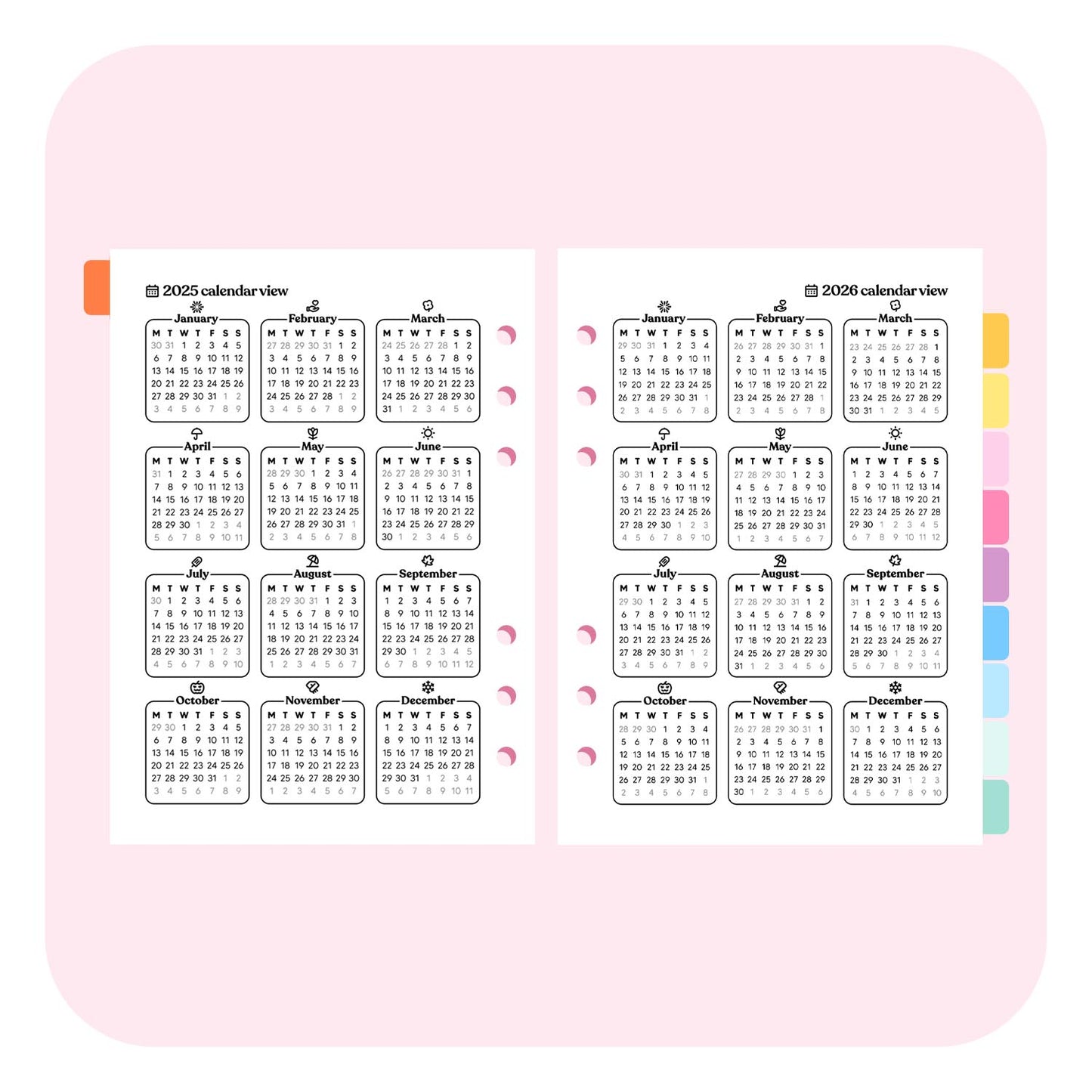 Teacher Dated 2025 | 2026 A5 Planner Insert