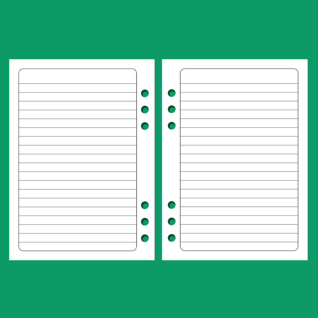 Lined Paper - A6 Organiser Insert