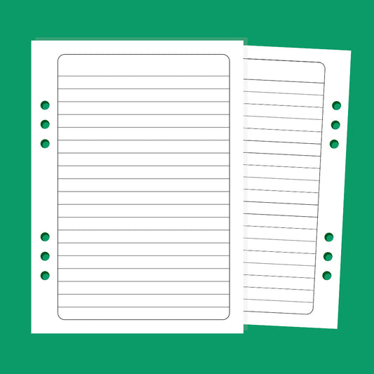 Lined Paper - A6 Organiser Insert