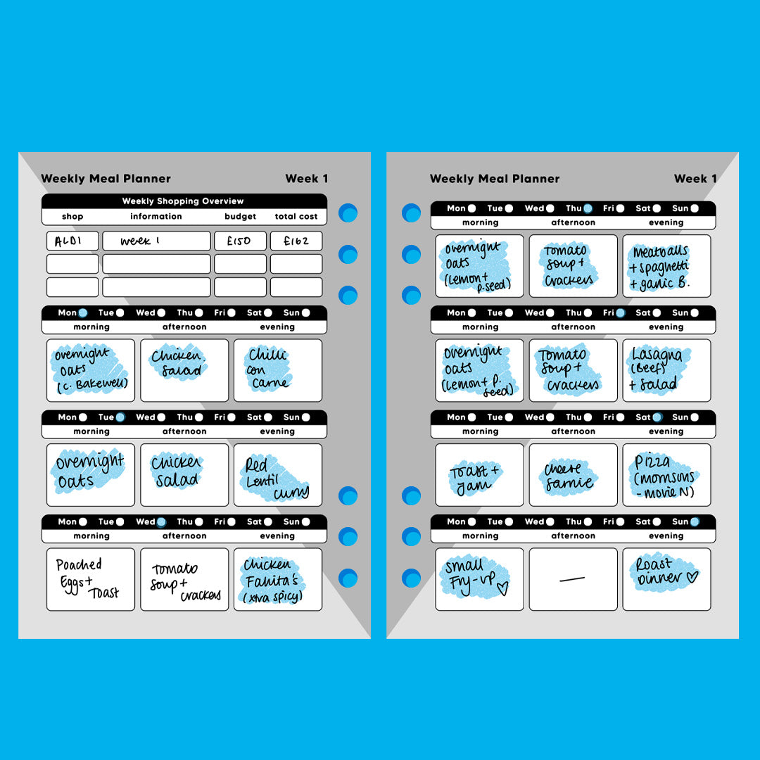 Generic Food Diary - A6 Organiser Insert