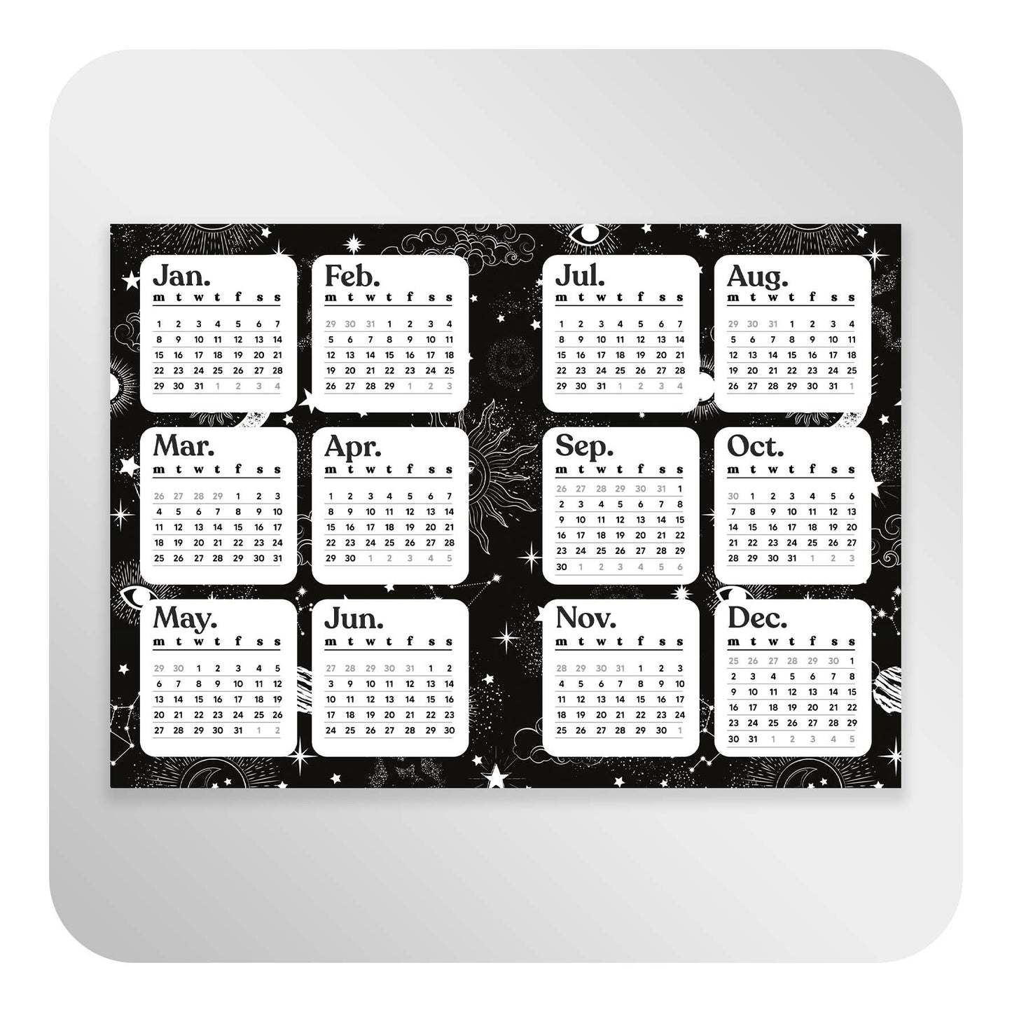 2024 Foldable Calendar A6 Insert