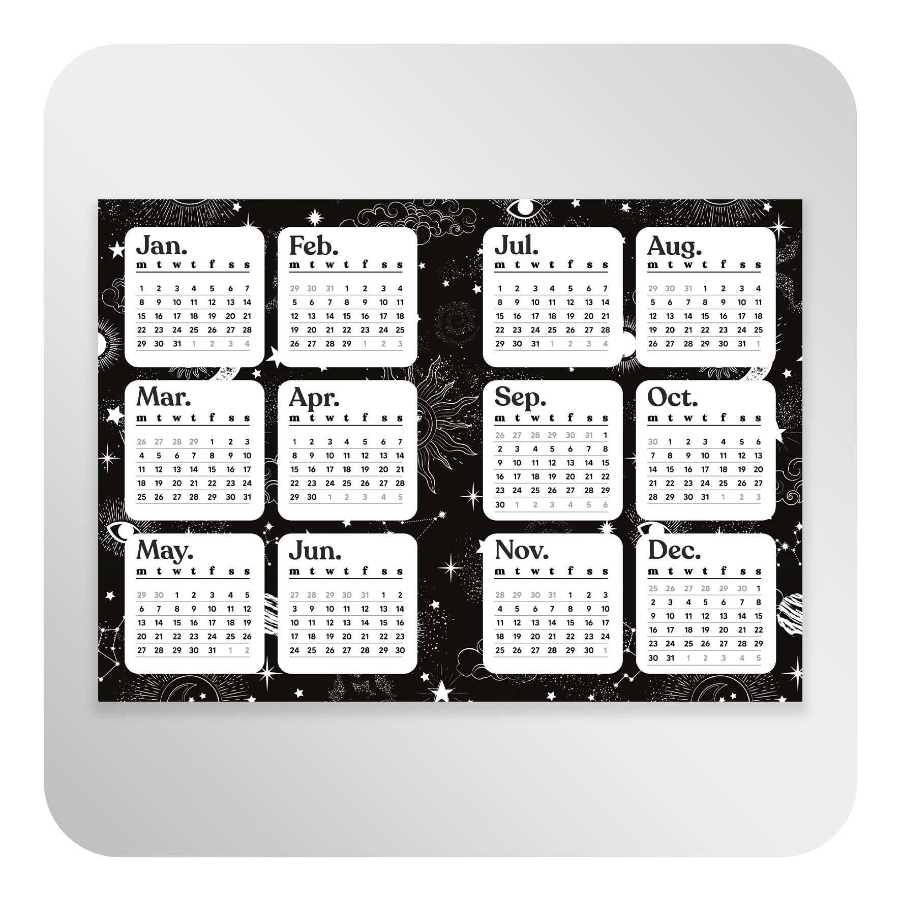 Calendar 2024 Mini Sticker Set