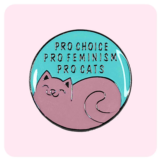 Pro Feminism Pro Cats Enamel Pin