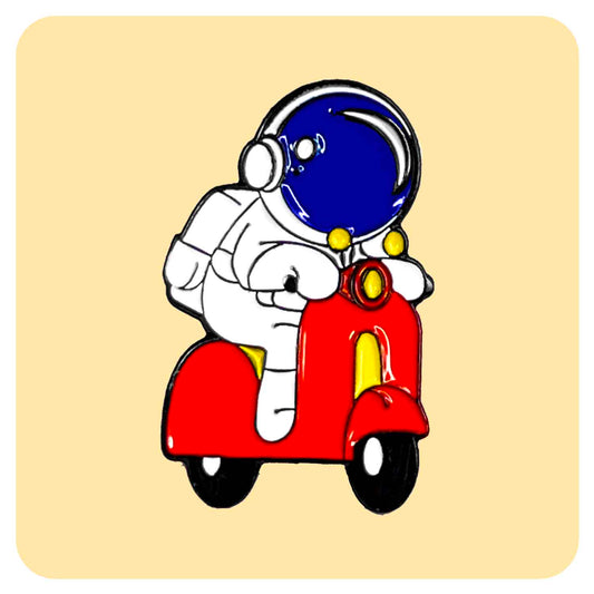 Astronaut Moped Enamel Pin