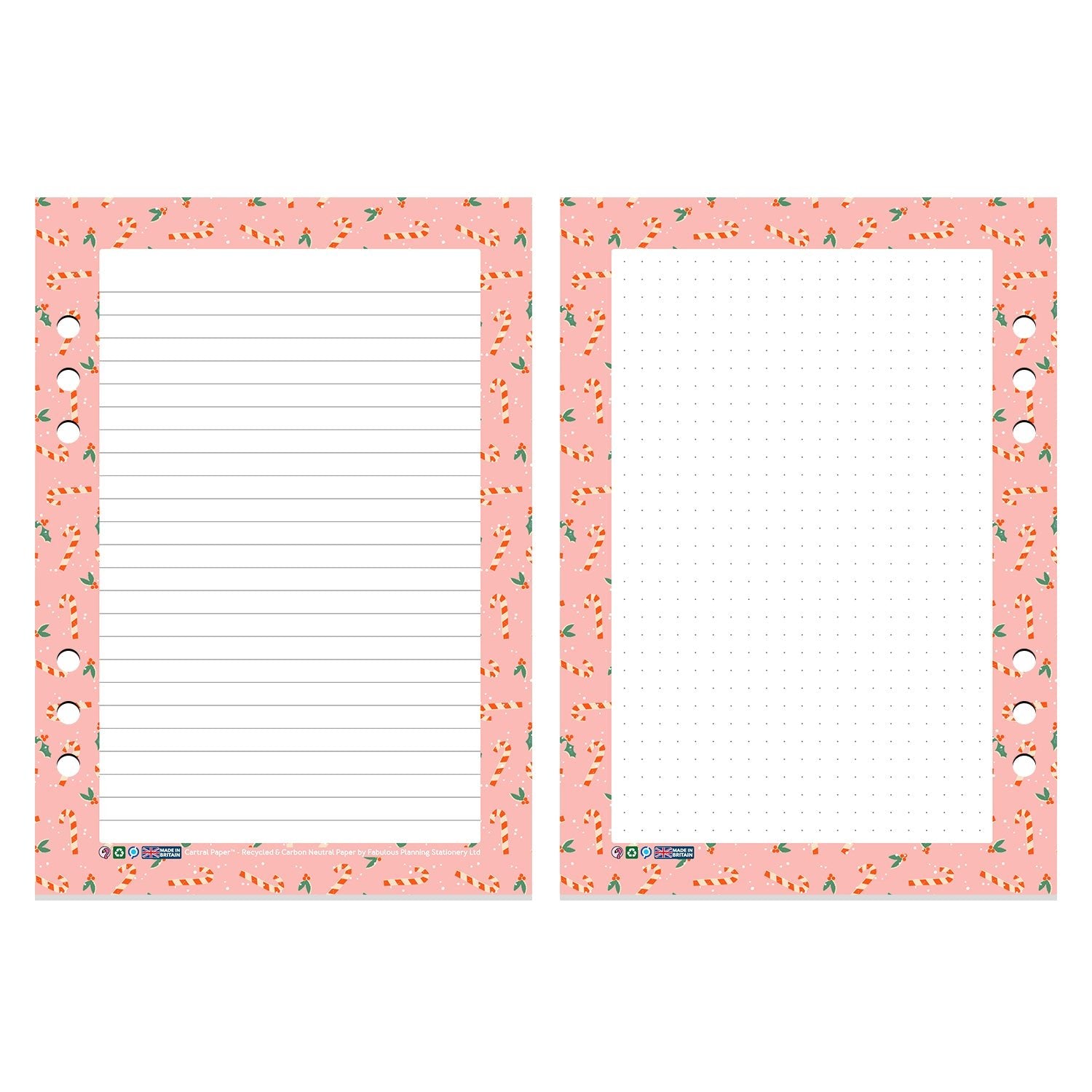 A5 - Cartral Paper - Insert - Candy Cane Lane - Fabulous Planning - [W] A5 - CARTRAL - CANDYCANE