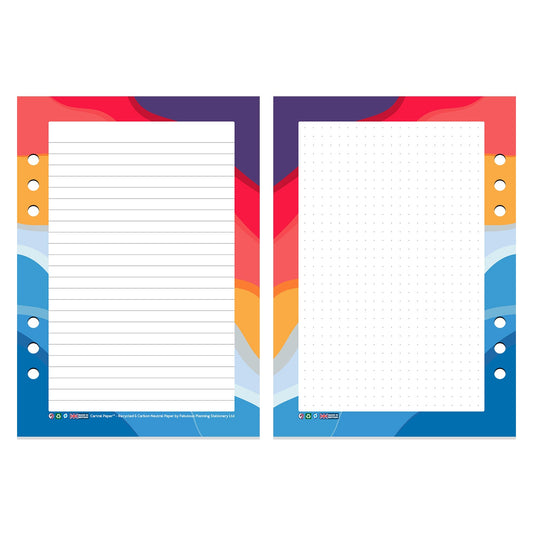 A5 - Cartral Paper - Insert - Colourful Waves - Fabulous Planning - [W] A5 - CARTRAL - COLOURFUL