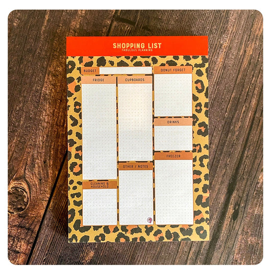 A5 - Shopping List - Exotic Leopard - Fabulous Planning - A5 - SHOPPINGLIST - LEOPARD