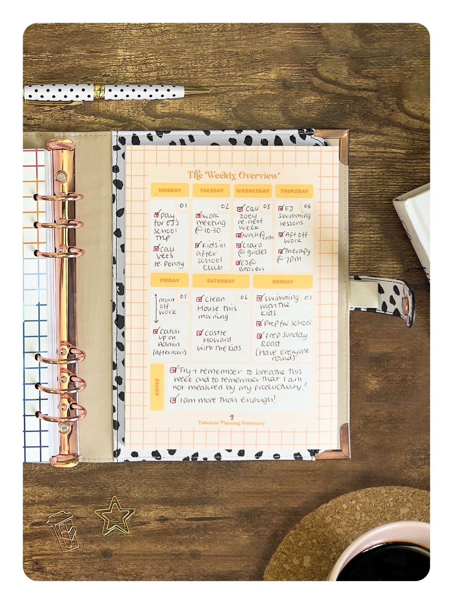 Acid Wash - Food Diary Organiser P3 - Fabulous Planning - FO - ACIW - CAL - NMP