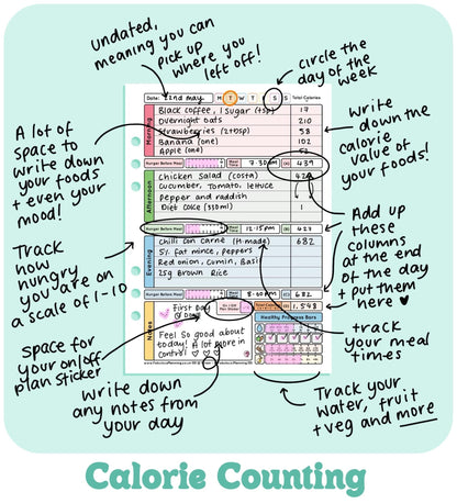 Acid Wash - Food Diary Organiser P3 - Fabulous Planning - FO - ACIW - CAL - NMP