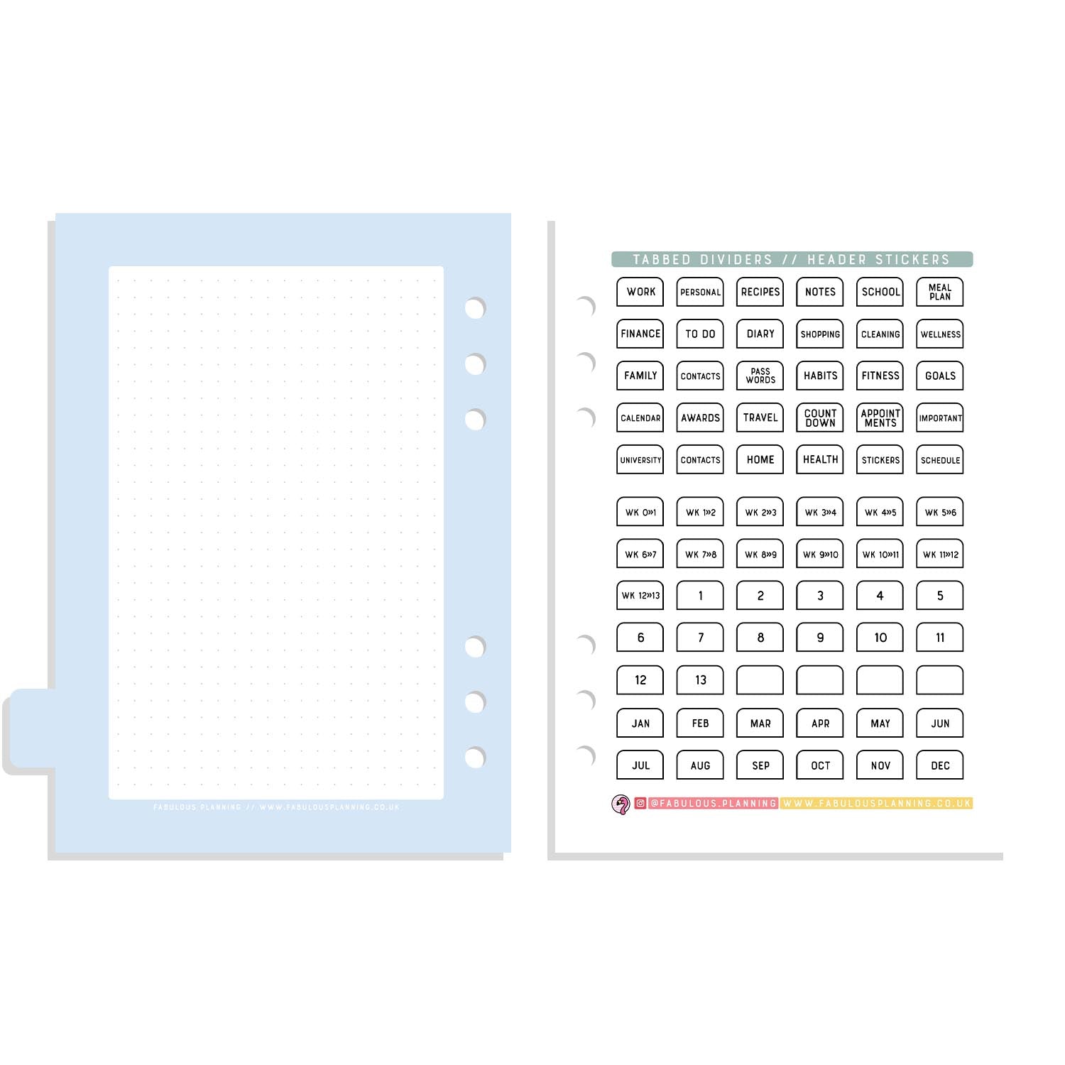 Acid Wash Organiser - Undated Daily Diary P3 - Fabulous Planning - FO - ACIWASH - PD - EET