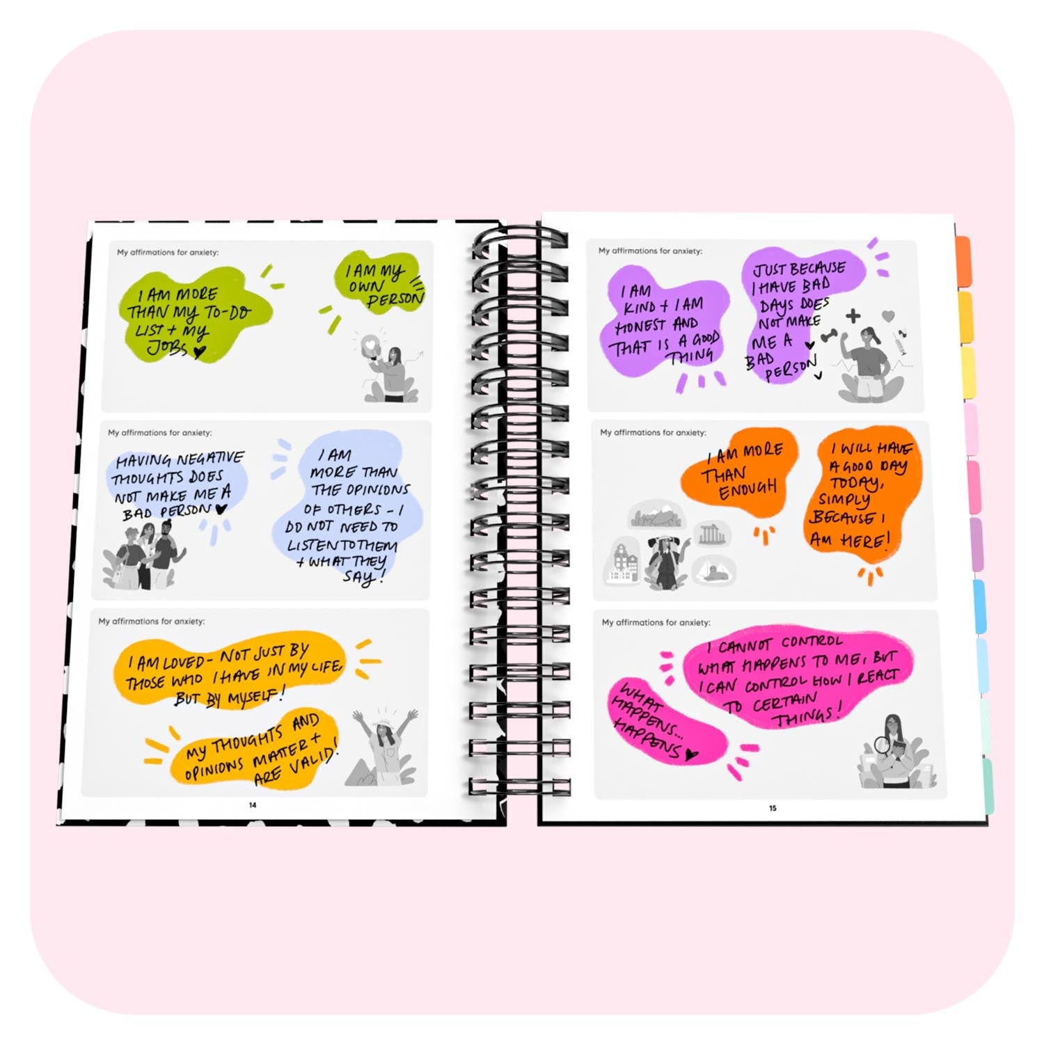 Anxiety Life Journal - Fabulous Planning - SPIRAL - ANXIETY - DALMATIAN