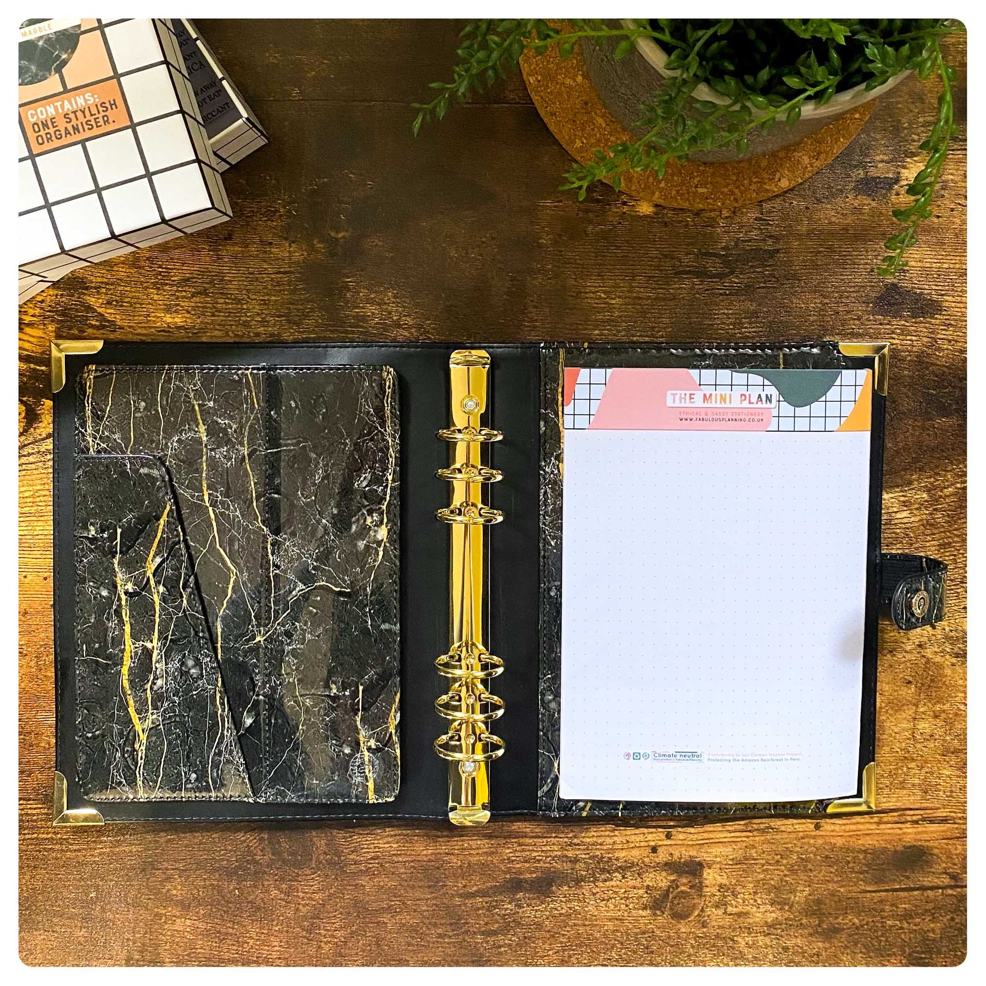 Black Marble Organiser - Undated Daily Diary P3 - Fabulous Planning - FO - BLACKMARBLE - PD - EET