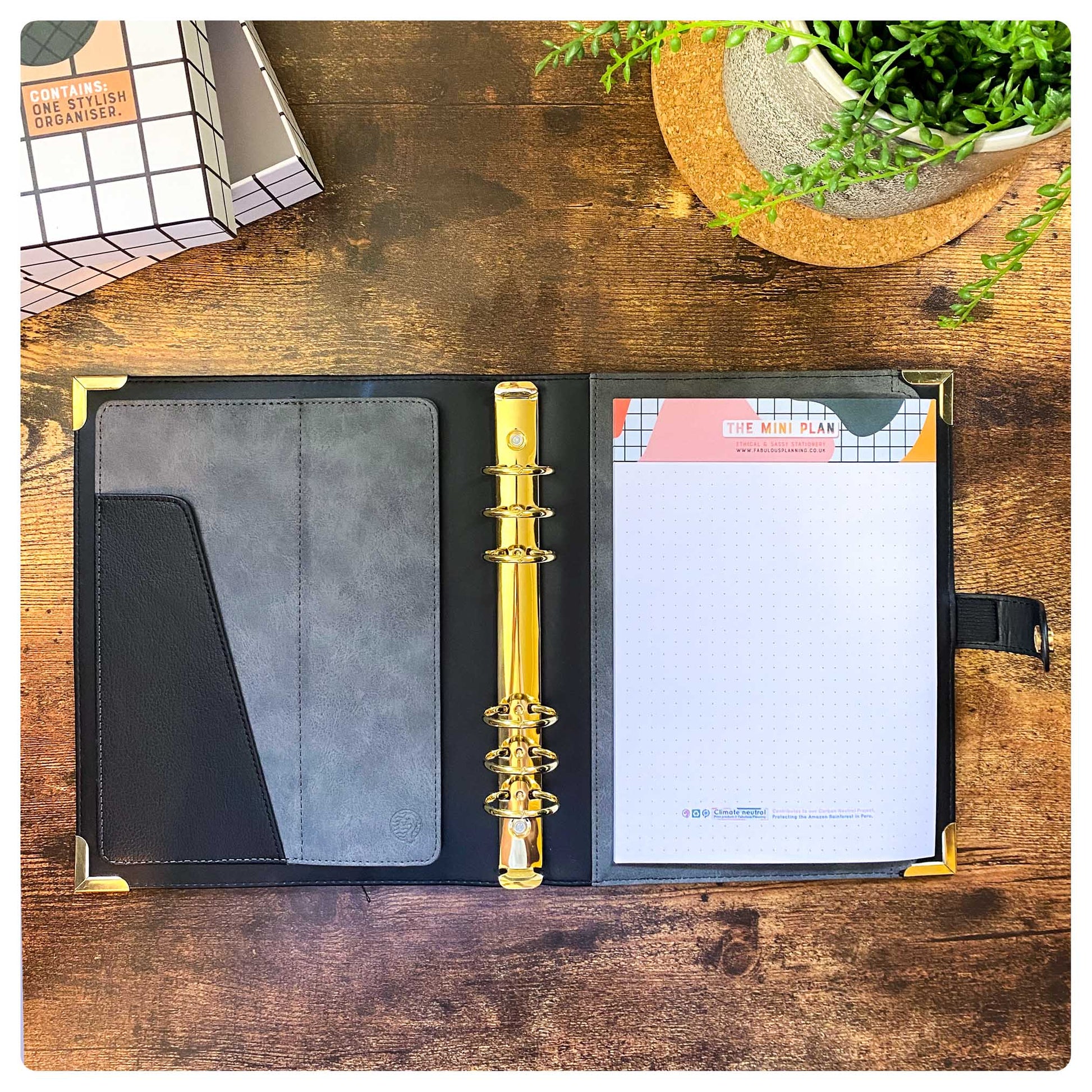 Black Padded - Food Diary Organiser P3 - Fabulous Planning - FO - BLACKP - CAL - NMP